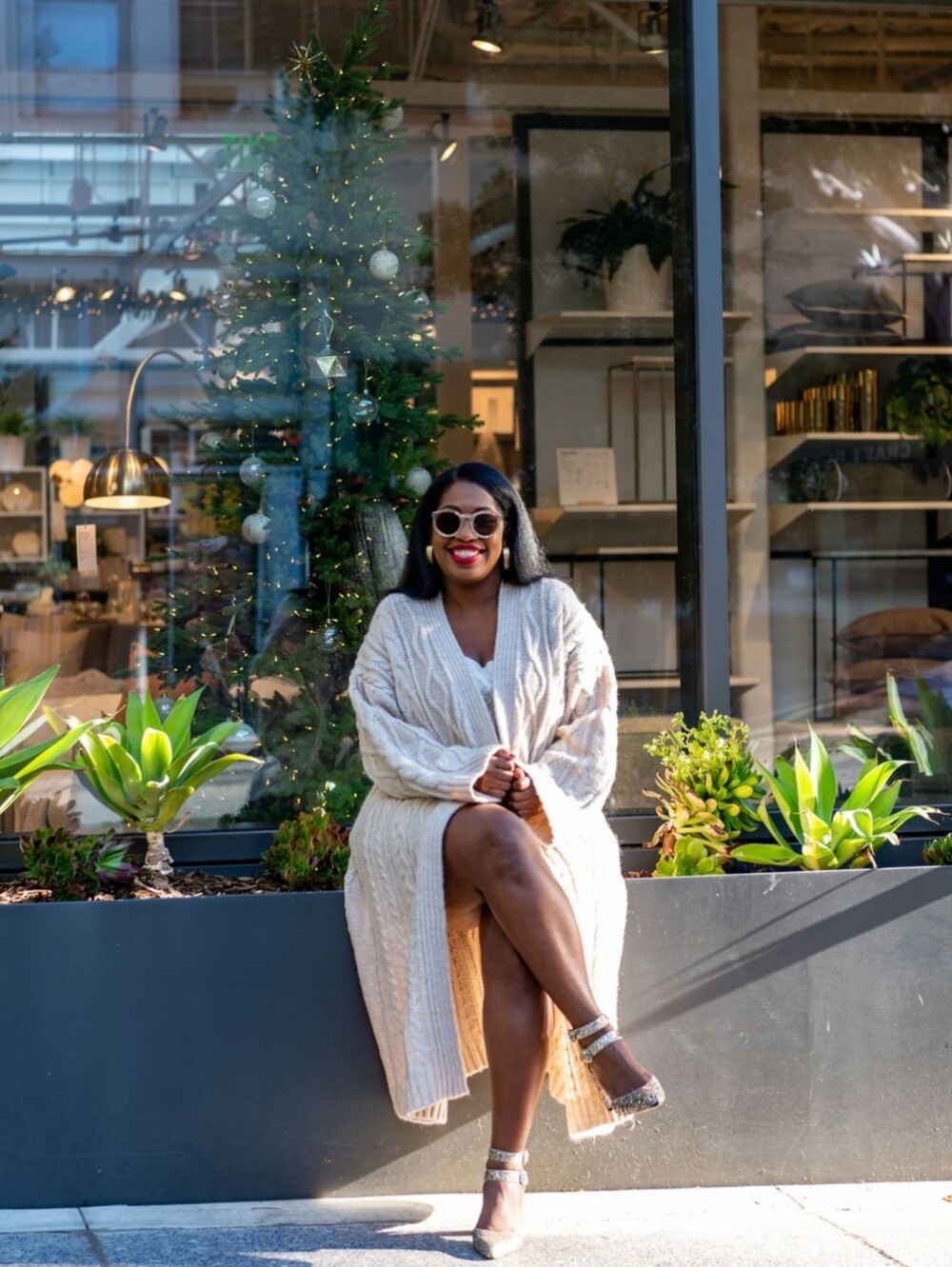 H&M Chunky Cable-Knit Open-Front Long Cardigan
